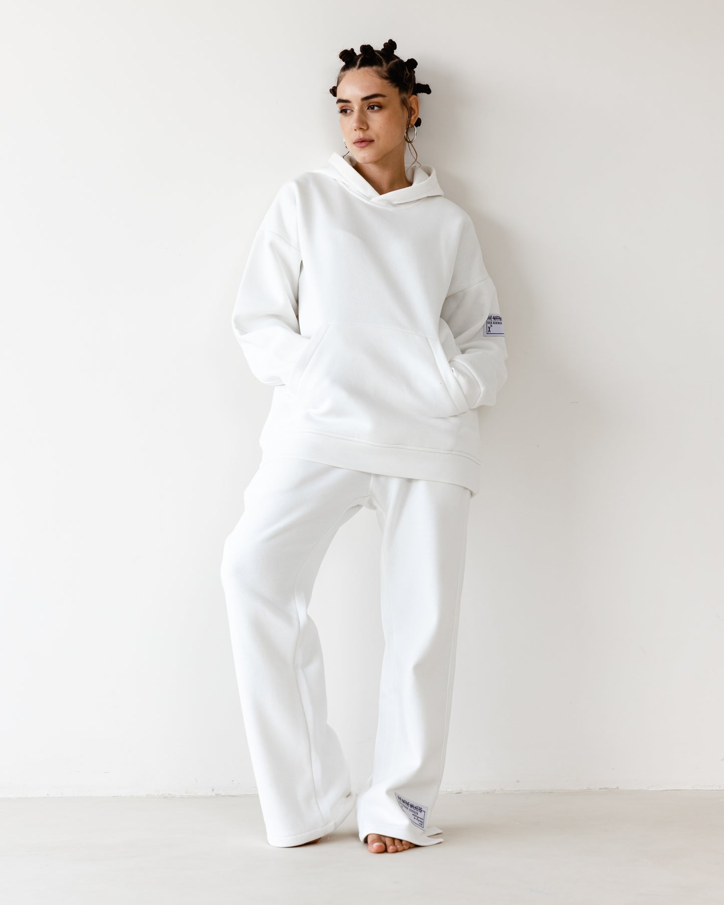 TNW White Slit Sweatpants