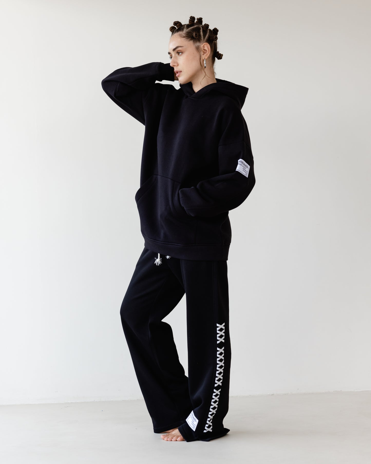 TNW Black Slit Sweatpants