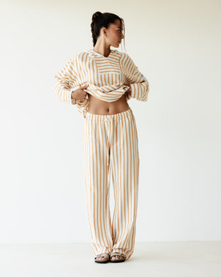 Rust & Beige Baja Wide Leg Pants