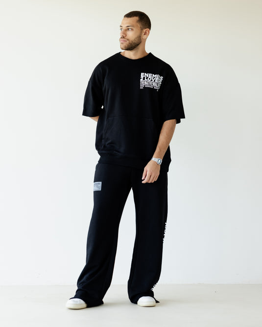 Black TNW summer Slit  Sweatpants