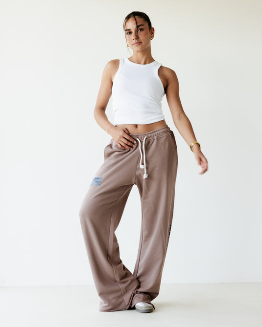 Coffee Brown TNW summer Slit Sweatpants