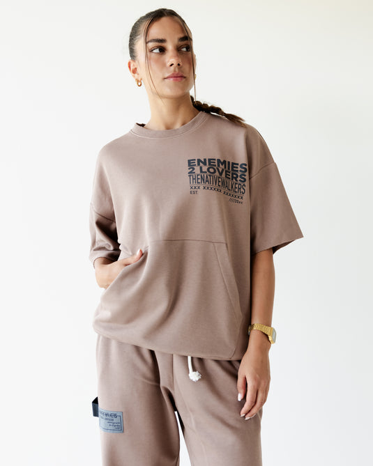 Coffee Brown TNW Kangaroo Pocket T-Shirt