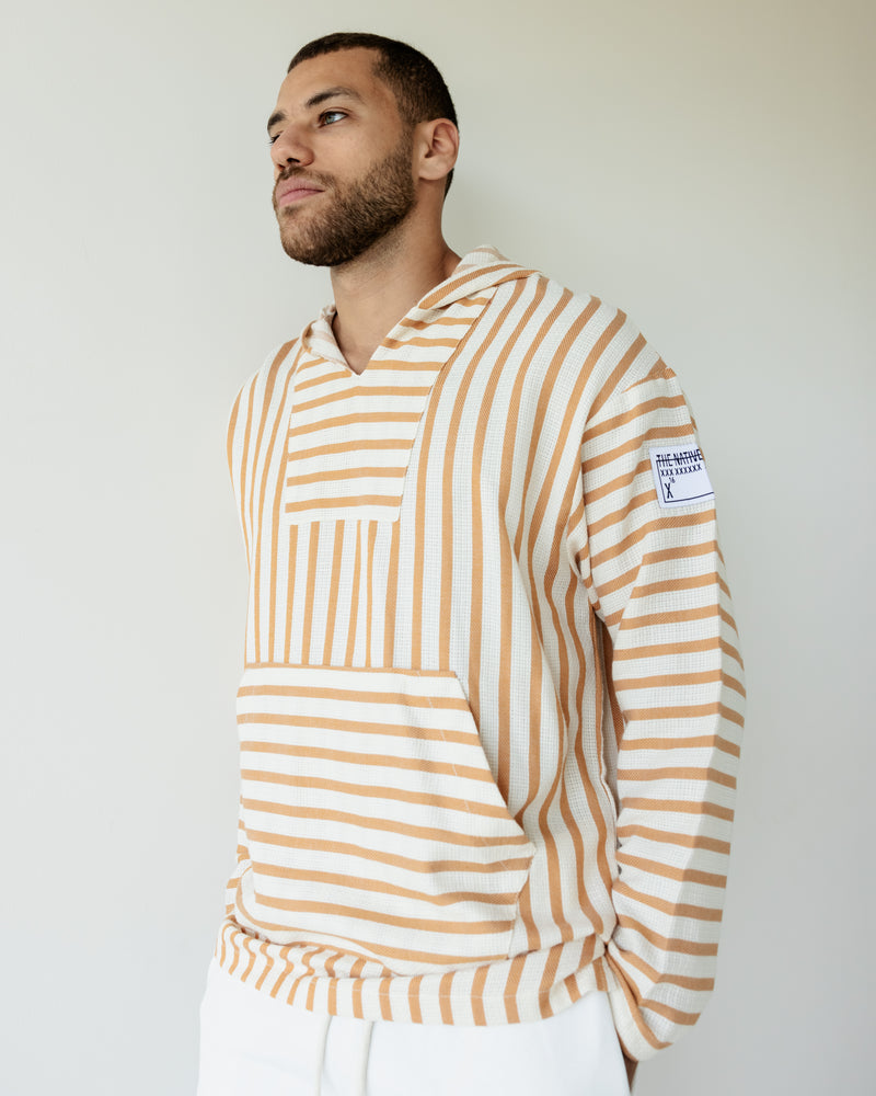 Load image into Gallery viewer, Rust &amp; Beige Baja Summer Hoodie
