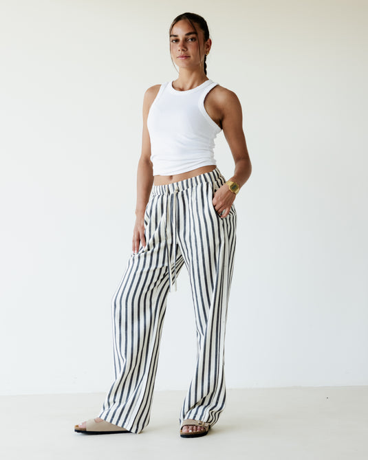 Black & Beige Baja Wide Leg Pants