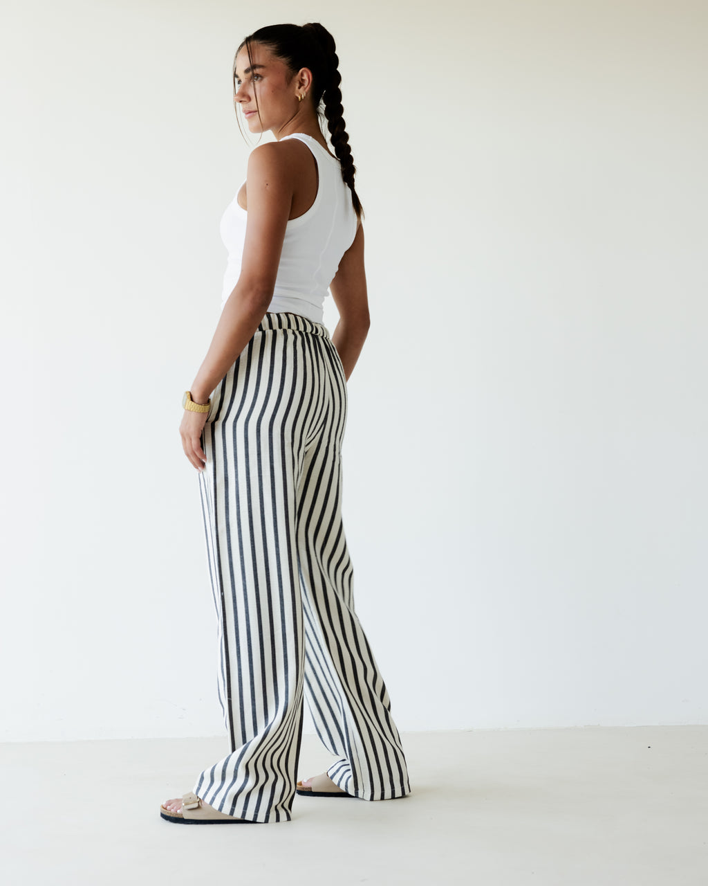 Black & Beige Baja Wide Leg Pants