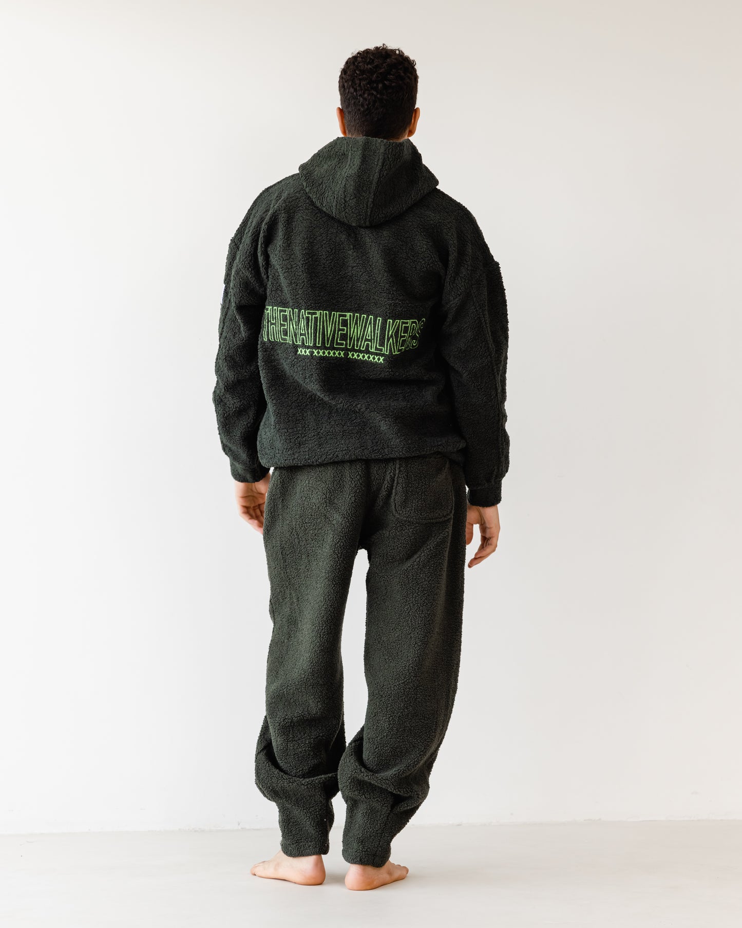 Oversized TNW Olive Embroidery Teddy hoodie