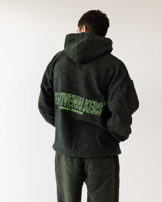 Oversized TNW Olive Embroidery Teddy hoodie