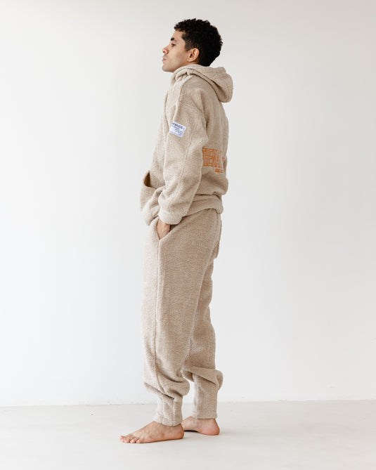 Oversized TNW Beige Embroidery Teddy Set