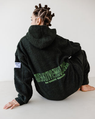 Oversized TNW Olive Embroidery Teddy hoodie