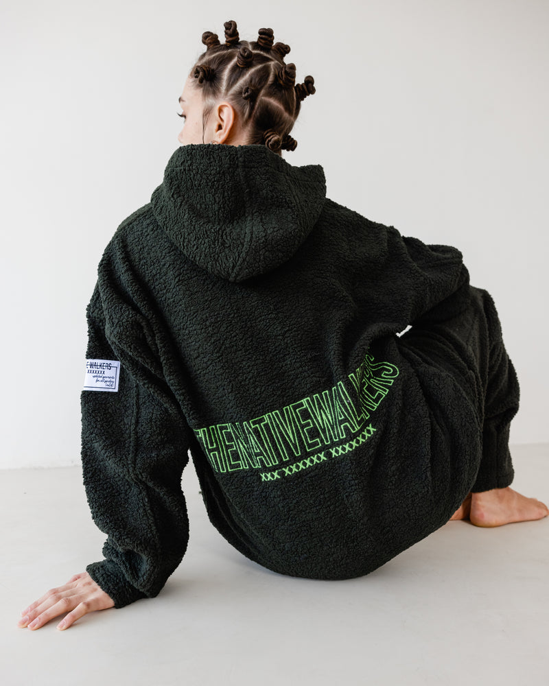 Load image into Gallery viewer, Oversized TNW Olive Embrodery Teddy Set
