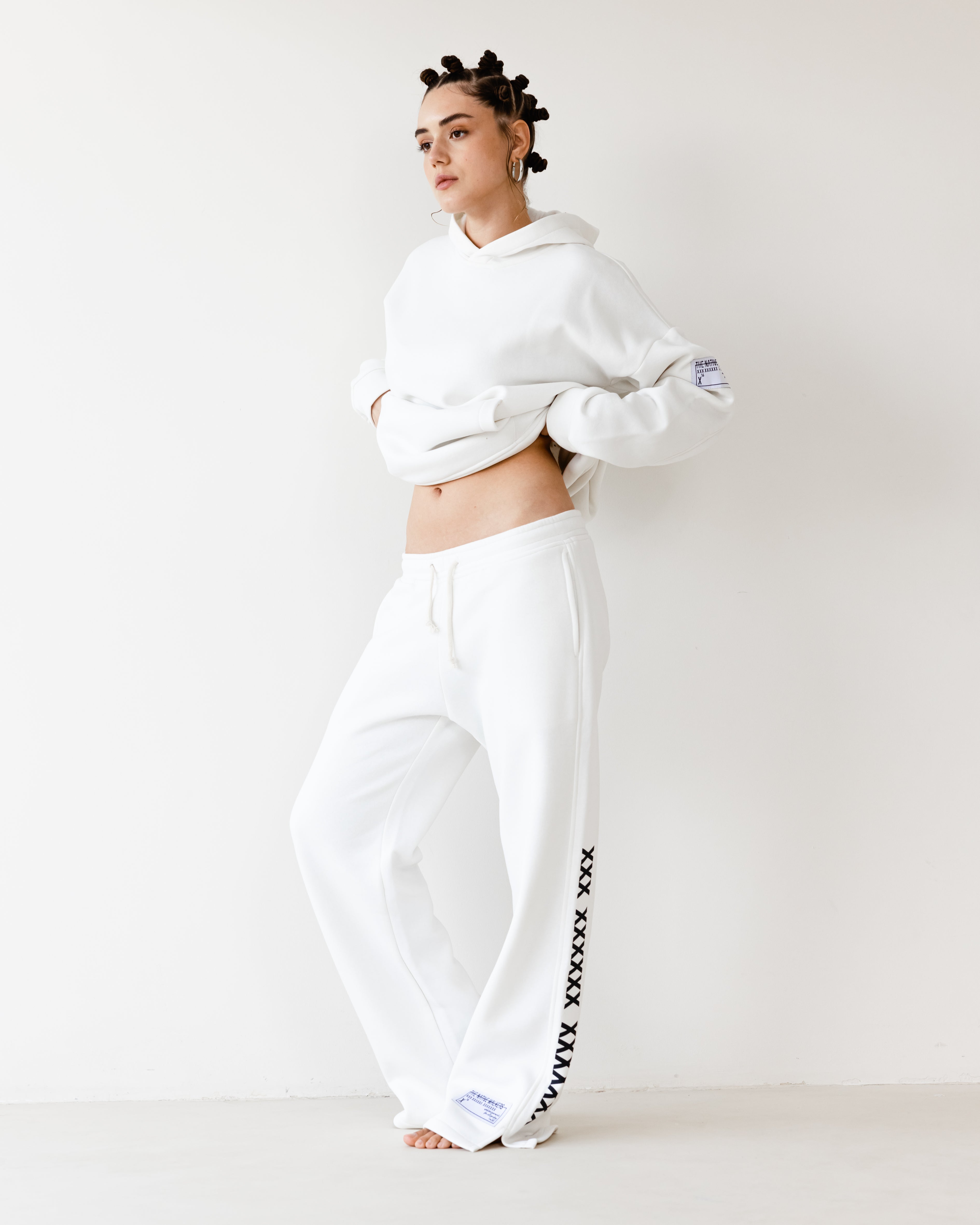TNW White Slit Sweatpants