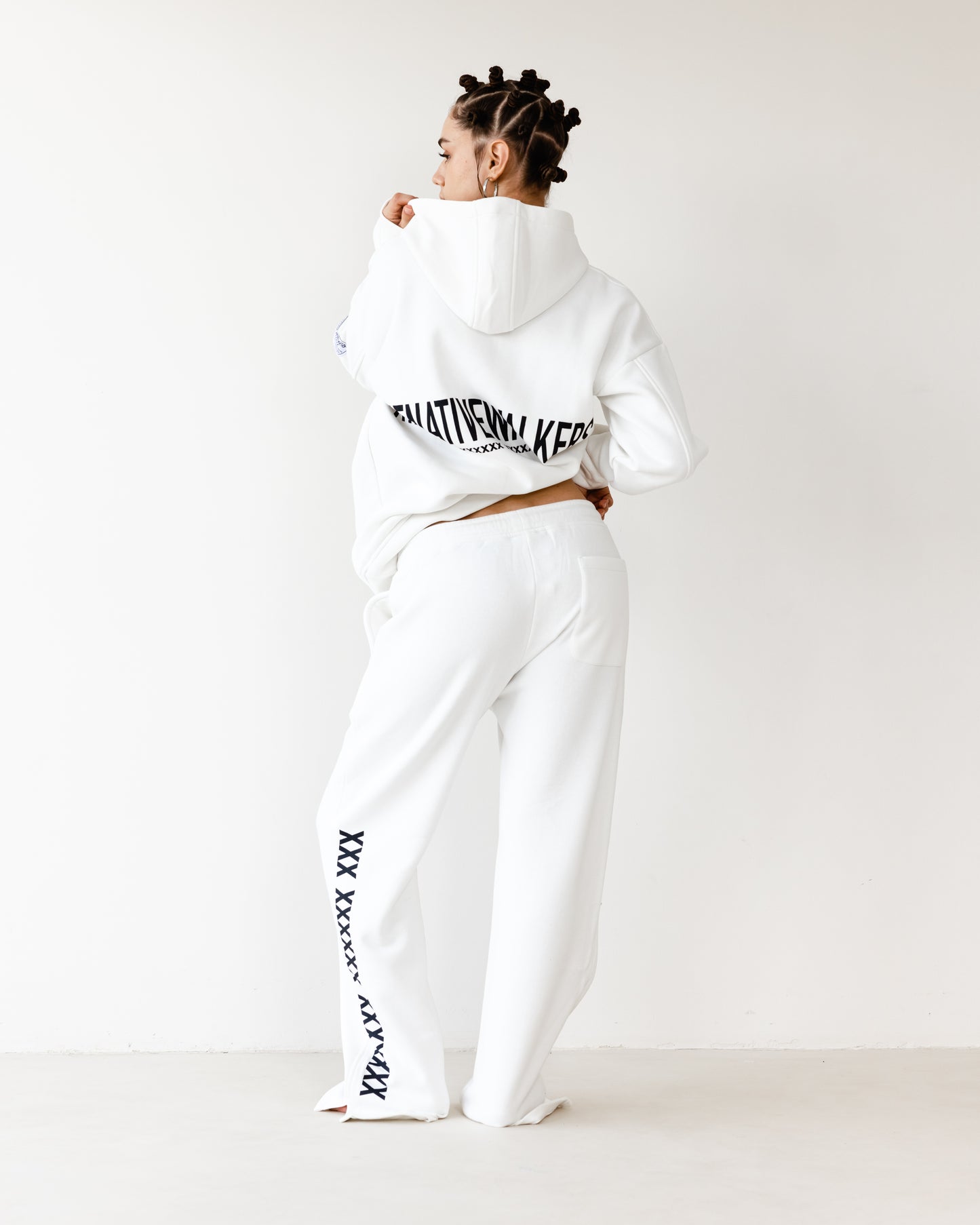TNW White Slit Sweatpants