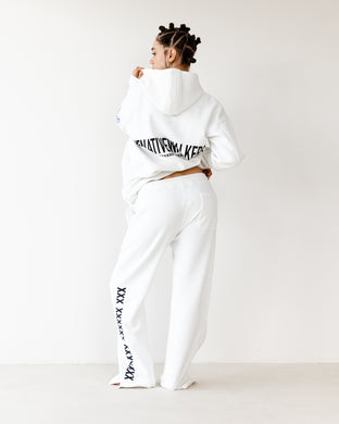 TNW White Slit Sweatpants