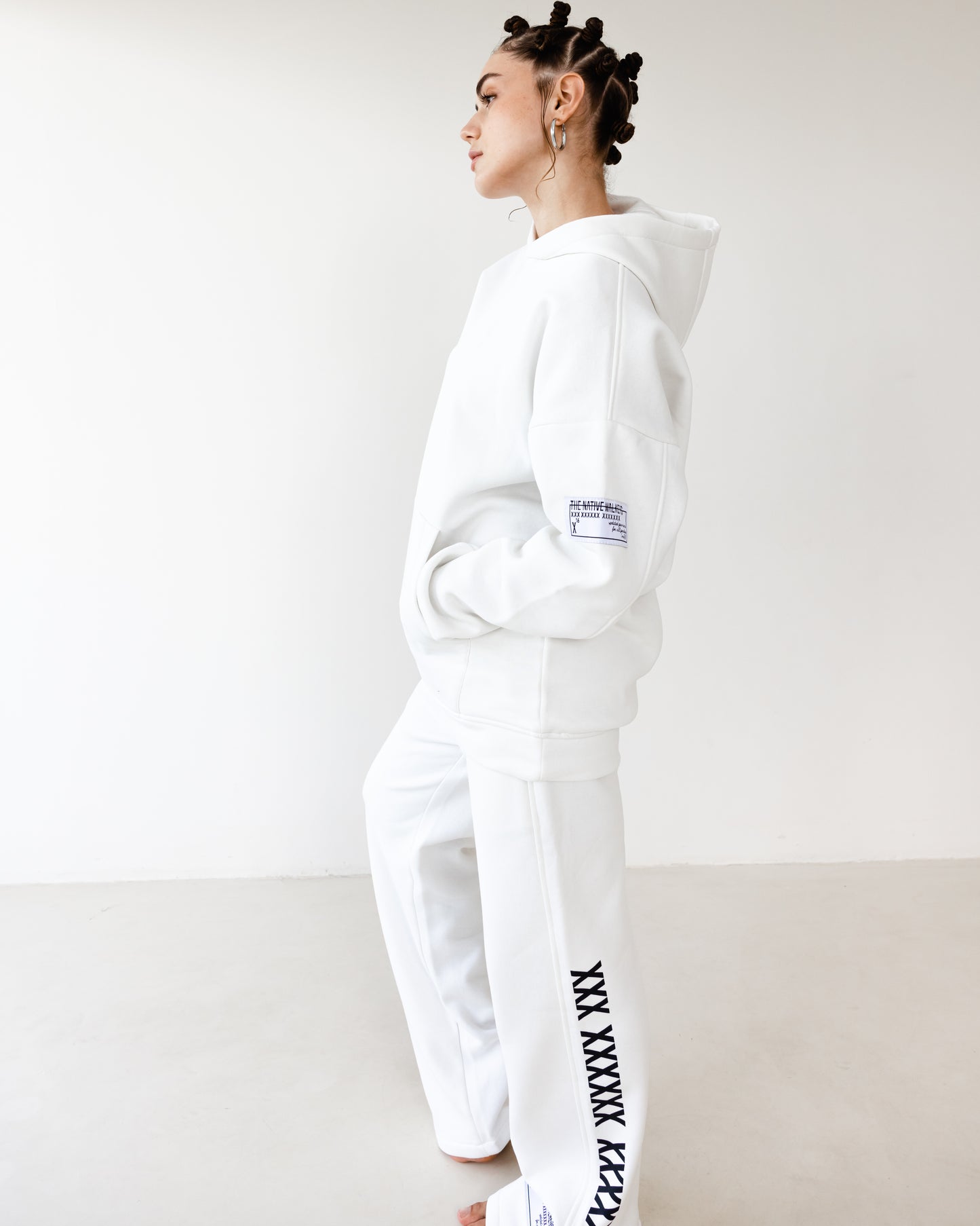 TNW White Slit Sweatpants