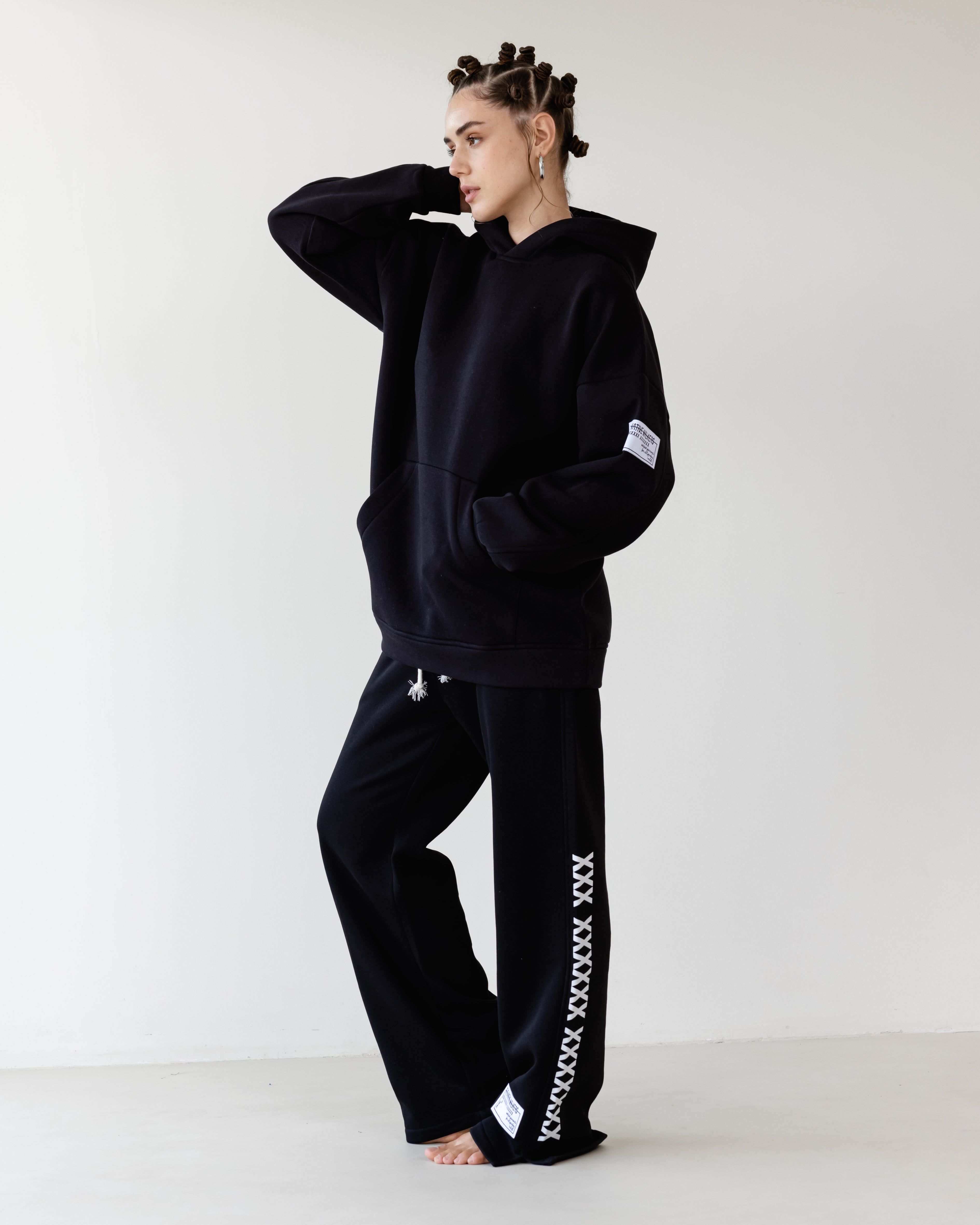 TNW Black Slit Sweatpants
