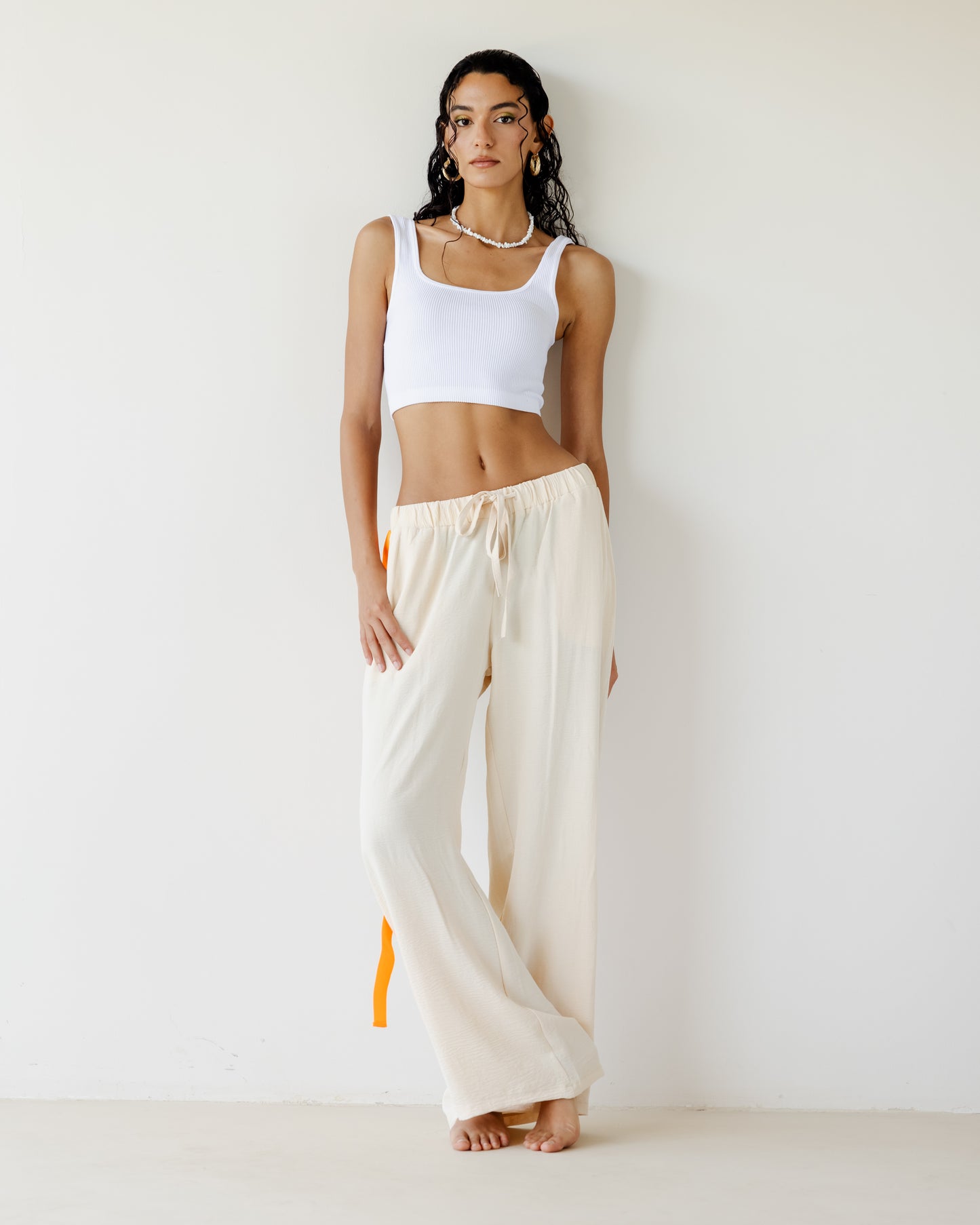 Beige Breezy Pants