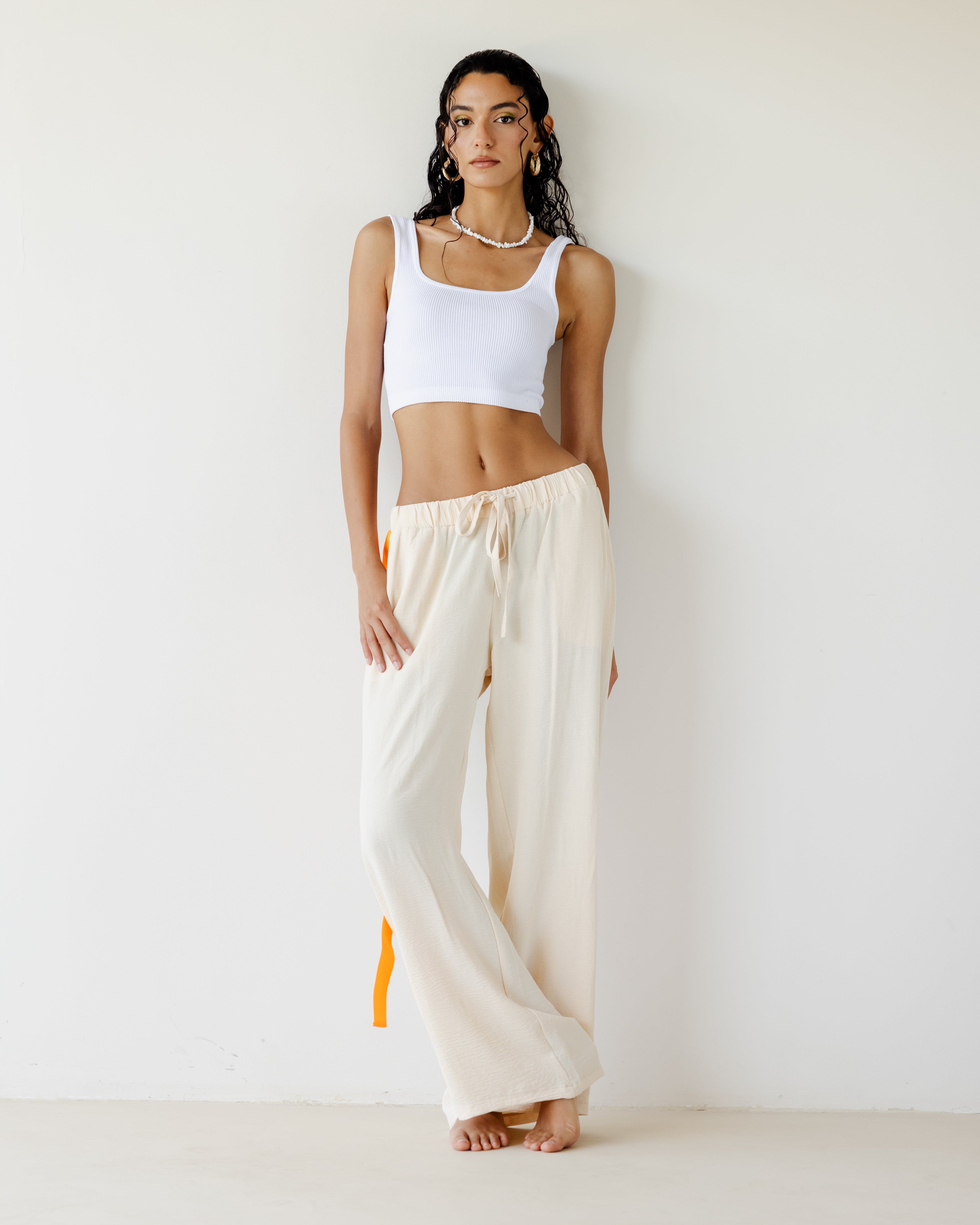 Beige Breezy Pants