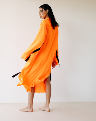 Orange Breezy Shirt Dress