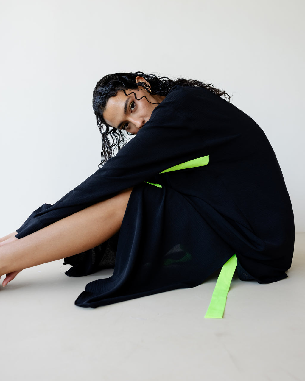 Black Breezy Shirt Dress