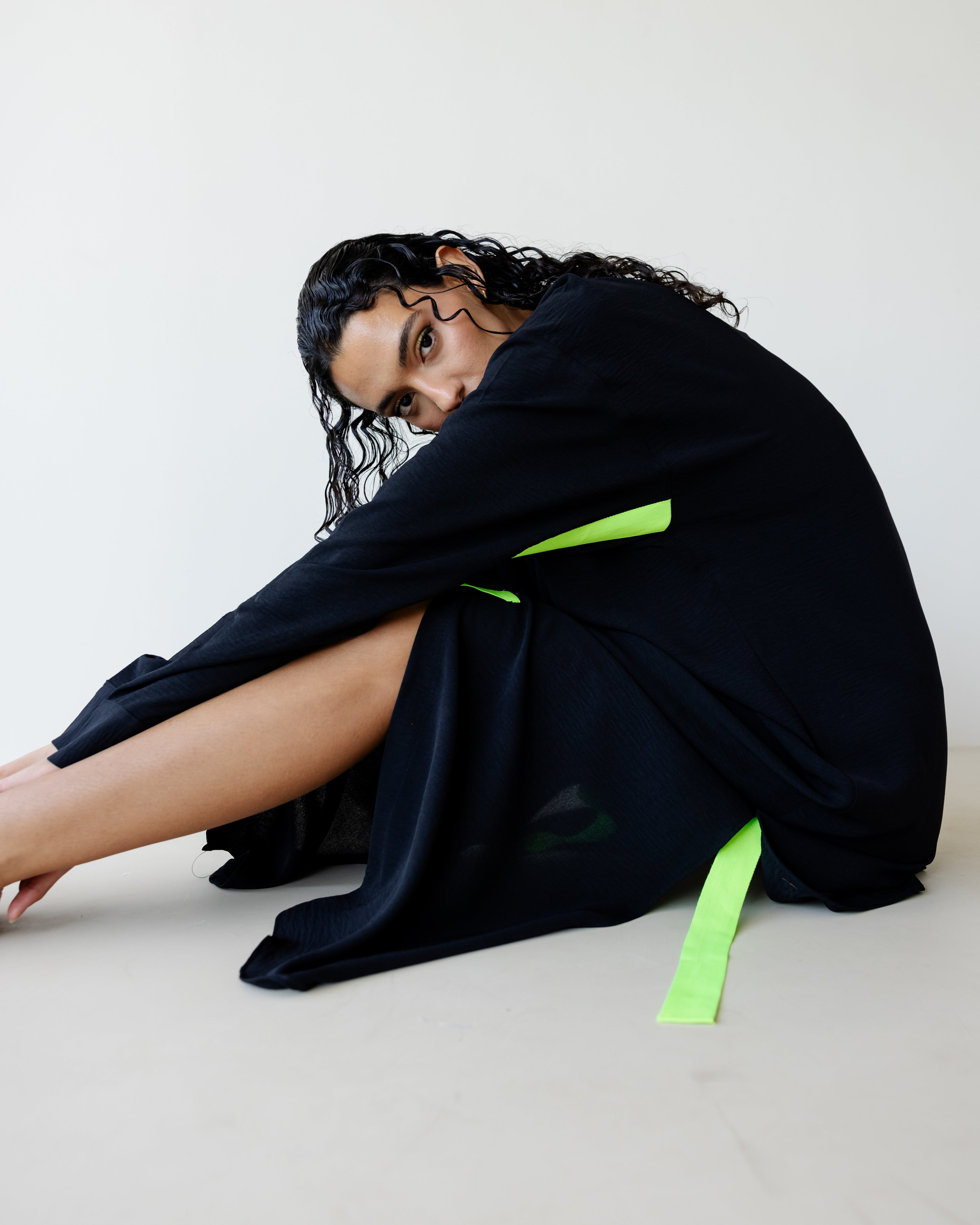 Black Breezy Shirt Dress