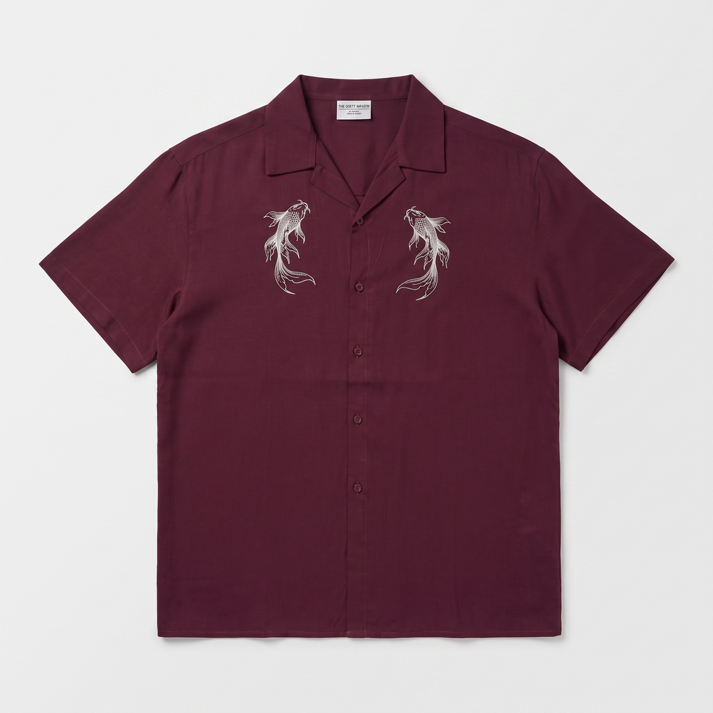 Burgundy  Koi Shirt